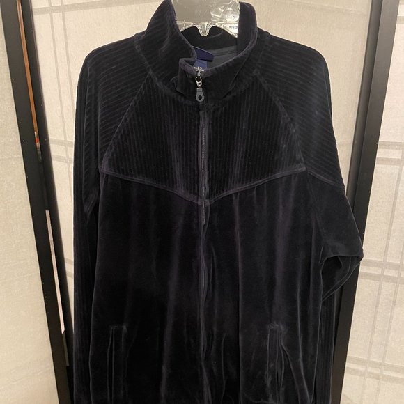 Men's Champs Sports Velvet Velour Navy Track Jacket - Picture 4 of 8